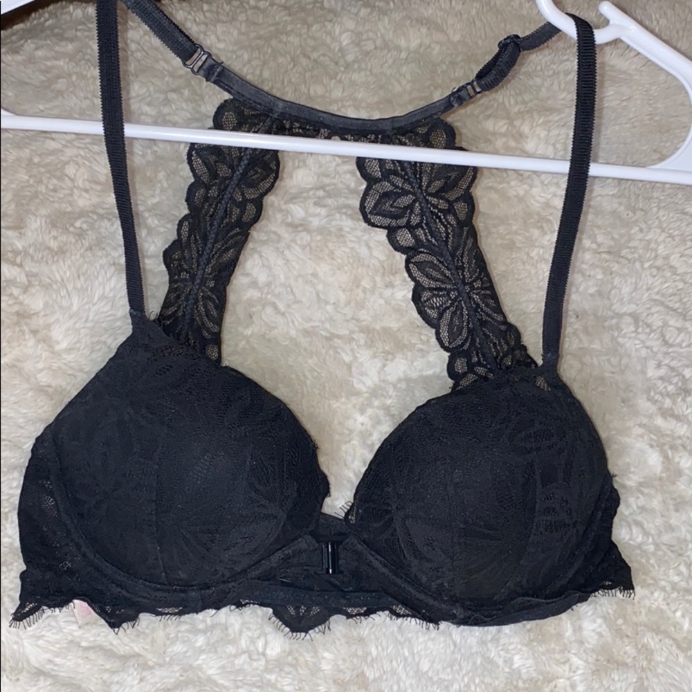 36B Black Lace Front Clasp Open back bra
